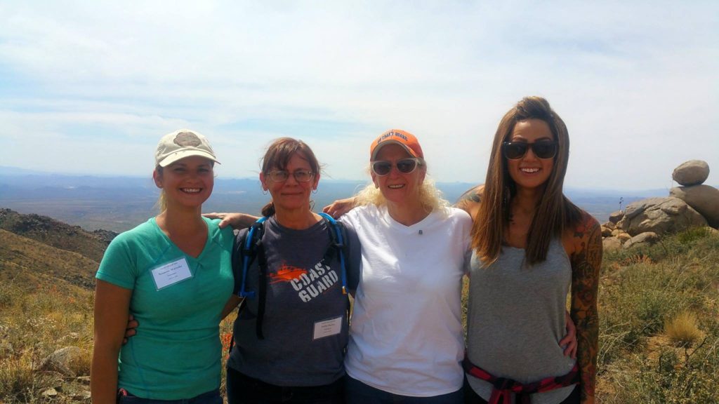 From left: Roxanne Warneke, Kathie Purkey, Deborah Pfingston, Juliann Ashcraft on the Yarnell Hill Fire Staff Ride, April 5th, 2016. Photo courtesy of Juliann Ashcraft.